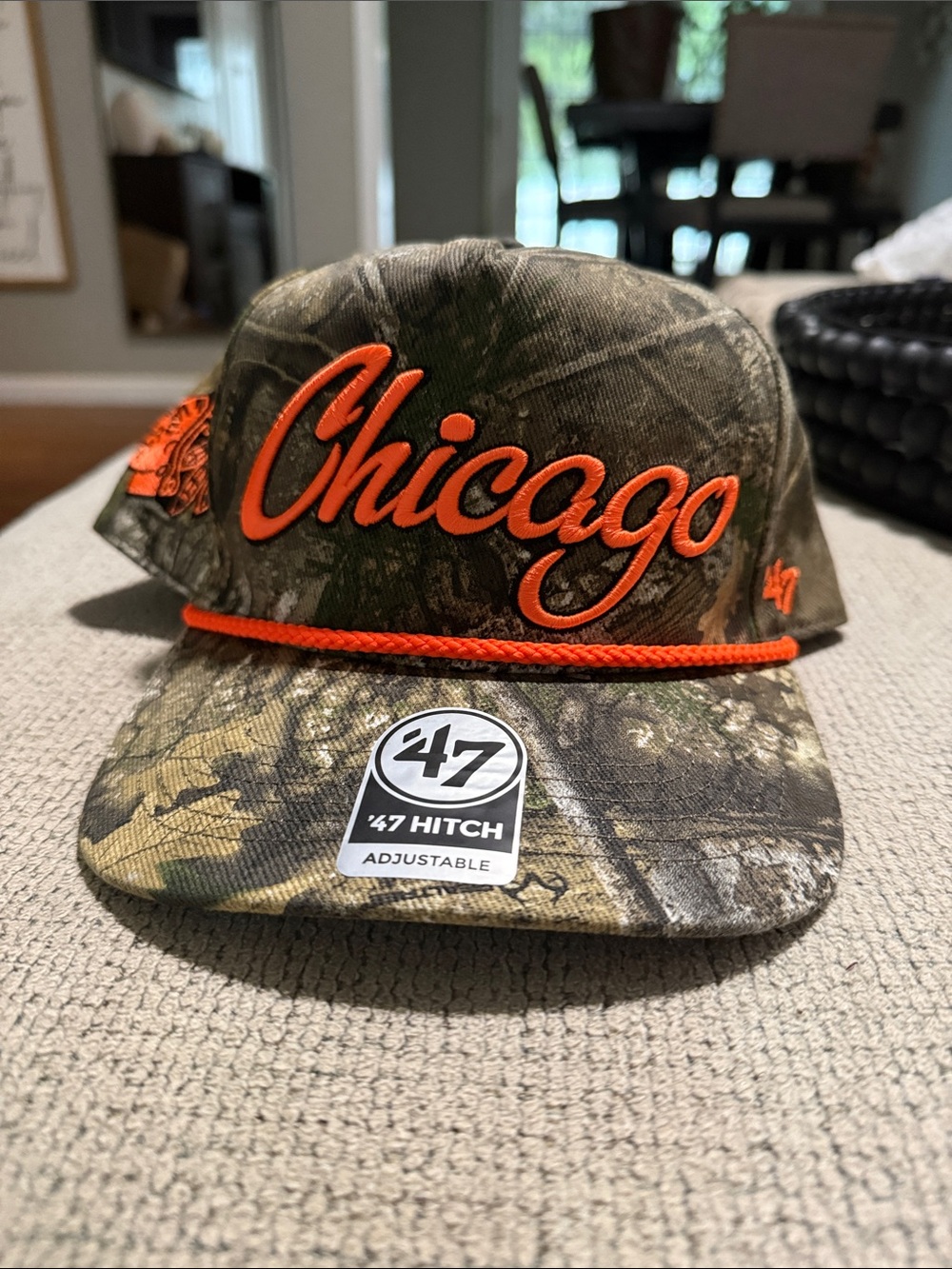 47 Chicago Camo Hat with Orange Script
